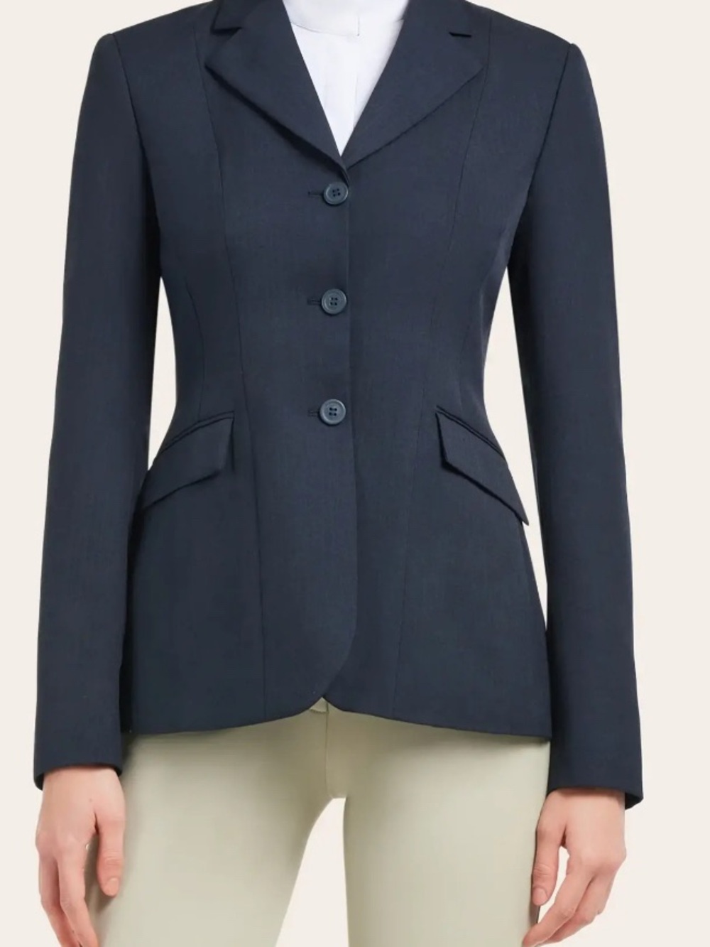 NWT R.J. Classics Devon Blue Label Show Coat - Navy Herringbone Size 10 Regular